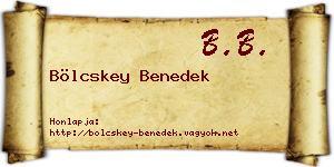 Bölcskey Benedek névjegykártya