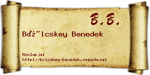 Bölcskey Benedek névjegykártya