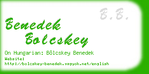 benedek bolcskey business card